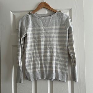 Stripes JCrew sweater with button detail